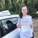 Emily McCann passed her driving test with Sarah Plows