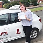 Sasha Gaunt passed her driving test with Sarah Plows